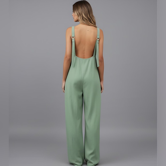 Boho Wide Leg Cami Jumpsuit With Pockets - Picture 2 of 7